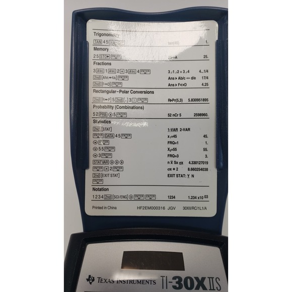 Texas Instrument TI-30X IIS Scientific Calculator TI-30XIIS Solar with Cover - Picture 3 of 6